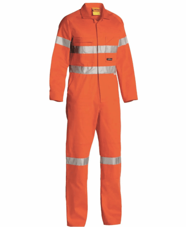 Bisley Drill Overalls Hi Vis Orange Tape
