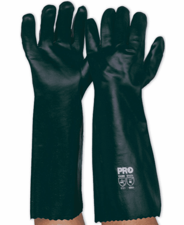 Green PVC Glove 45cm Dipped