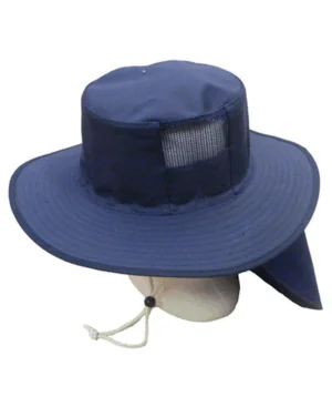 Vented Canvas Hat with Neck Flap