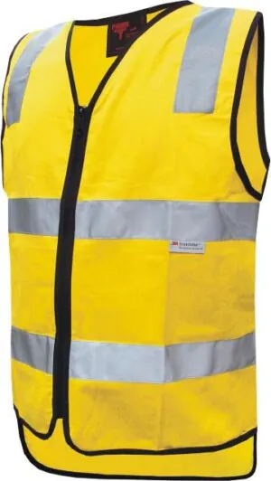 Prime Mover Cotton Safety Vest Yellow Taped
