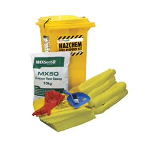 Spill Kit Hazchem 120L Wheelie Bin