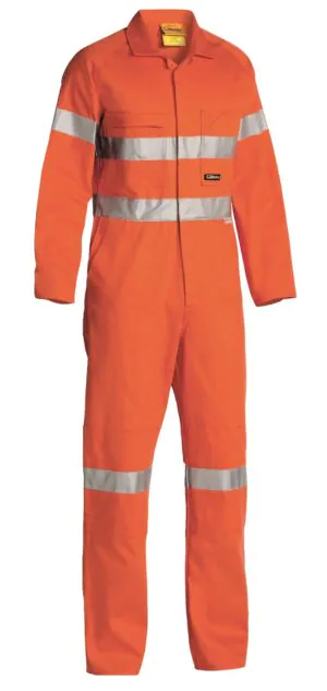 Bisley Drill Overalls Hi Vis Orange Tape