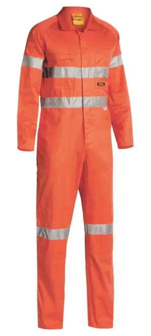 Bisley Lightweight Overalls Hi Vis Orange Tape