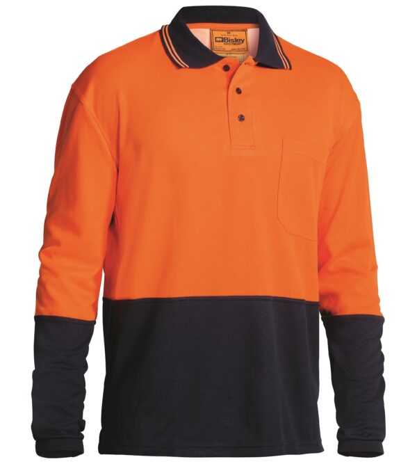 Bisley Polo Shirt LS Hi Vis