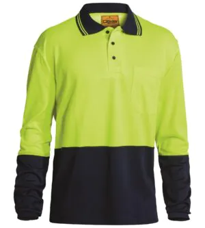 Bisley Polo Shirt LS Hi Vis
