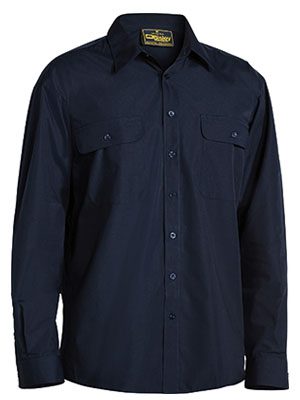 Bisley Permanent Press Shirt LS - Shirts - Safety Zone Australia