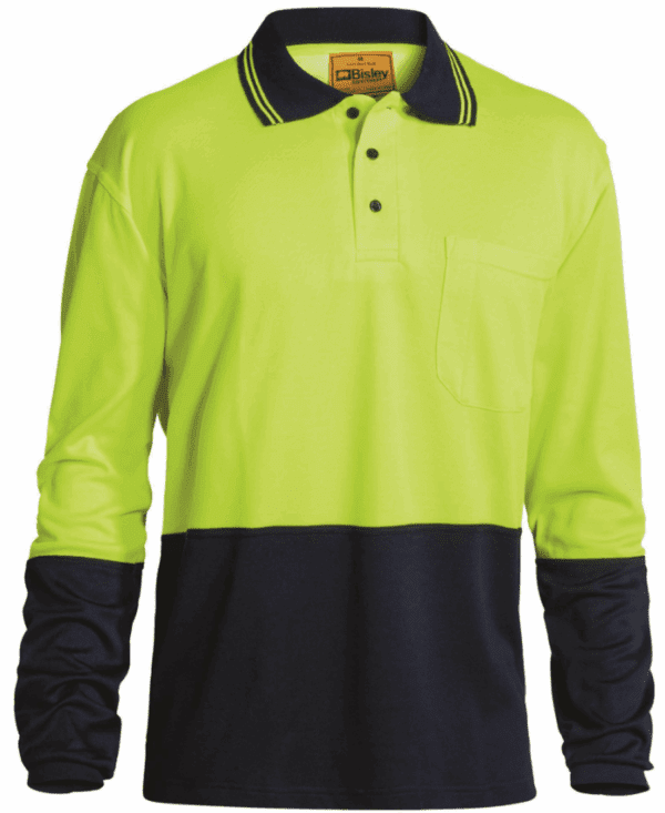 Bisley Polo Shirt LS Hi Vis