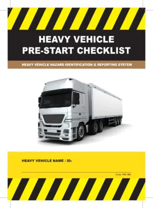 Pre-Start Checklist Book Heavy Vehicle