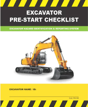 Pre-Start Checklist Book Excavator