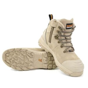 Bison XT Zip Side Safety Boot Stone