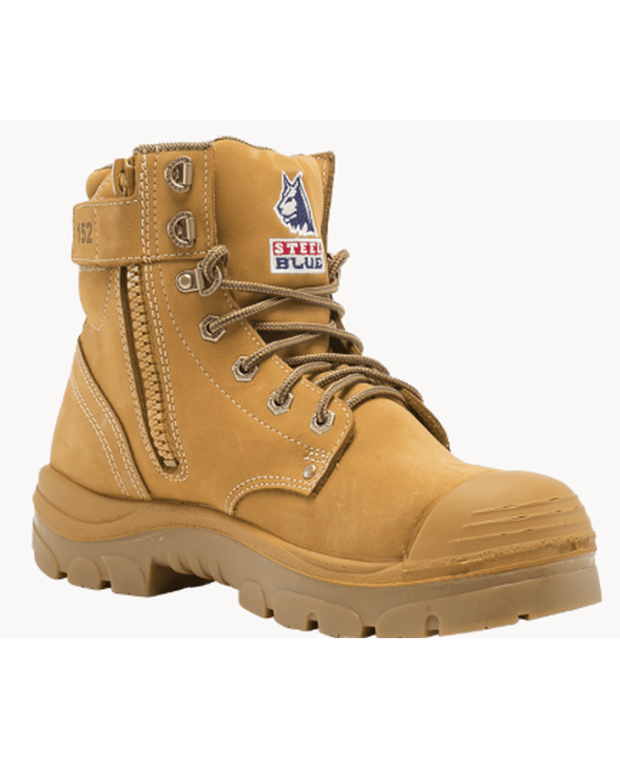 Steel Blue Argyle Zip Side Safety Boot with Bump Cap Wheat
